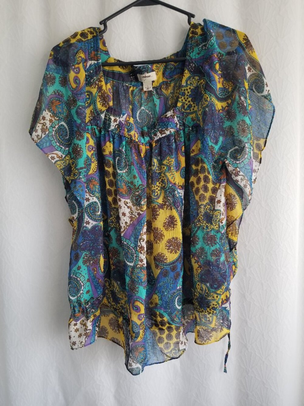 Yvos Multicolor Peasant Blouse Large